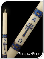  Gloria Blue Paschal Candle 1 15/16\" x 39\" 