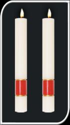  Gloria White Paschal Side Candles 2\" x 17\" 