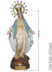  Our Lady of Grace Statue in Resin/Marble Composite - 60\"H 