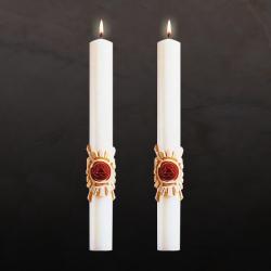  Complementing Altar Candles, Holy Trinity 2 x 12, Pair 