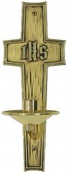  Dedication Candle Bracket - Brass - Two-Tone - 3-3/4\" x 10\" 