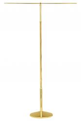  Banner/Tapestry Stand - Telescoping Shaft - Polished Brass - Single Bar 