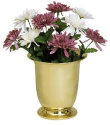  Altar/Table Flower Vase - Liner - Polished Brass - 9 1/4\" Ht 