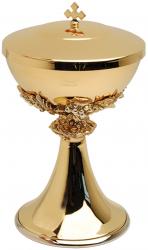  Traditional Ciborium - Gold Plated - 175 Host - 7 3/4\" Ht 