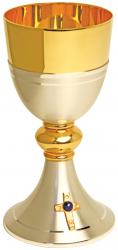  Gold & Silver Plated Chalice - 7 Oz - 6 3/4\" Ht 