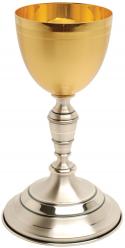  Gold & Silver Plated Chalice - 12 Oz - 9 1/4\" Ht 