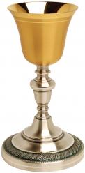  Gold & Silver Oxidized Chalice - 8 Oz - 8 7/8\" Ht 