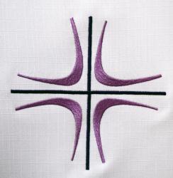  Ossuary Pall Cover - Purple Cross Design - 100% Polyester - 36\" x 44\" 