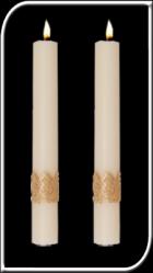  Ornamented Paschal Side Candles 2\" x 12\" 