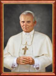  St. ​Pope John Paul 11 x 14 Walnut Frame Print 