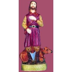  St. Isodore Statue - Indoor/Outdoor Vinyl Composition, 24\"H 