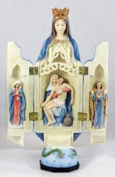  Our Lady of Sorrows Triptych Hand-Painted, 11\" 