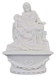  Pieta Font Standing or Hanging In White, 8\" 