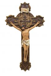  St. Benedict Crucifix Hand-Painted, 11\" 