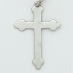  Sterling Silver Rhodium Plate Medium Fancy Flat Cross 