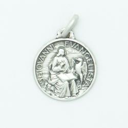  Sterling Silver Medium Round Saint John The Evangelist Medal 