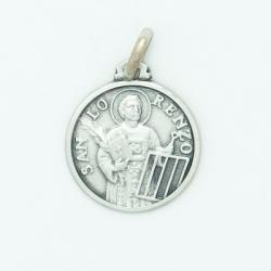  Sterling Silver Medium Round Saint Lawrence Medal 