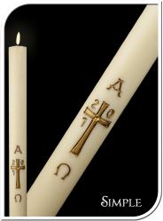  Simple Cross Paschal Candle 1 3/4\" x 37\" 