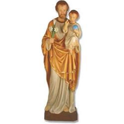  St. Joseph w/Child Statue in Fiberglass, 49\"H 