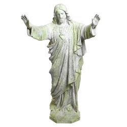  Sacred Heart of Jesus Blessing Statue in Fiber Stone, 60\"H 