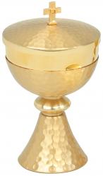  Traditional Ciborium - Hammered Finish - 150 Host - 7\" Ht 