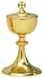  Traditional Ciborium - Gold or Black Node - 300 Host - 9\" Ht 