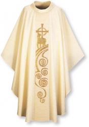  White Gothic Chasuble - Lamb of God - Cantate Fabric 