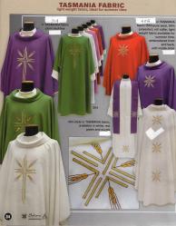  \"Cross/Wheat\" Chasuble - Tasmania Fabric - 45% Wool/55% Poly 