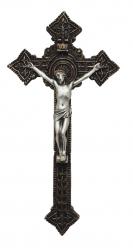  Wall Crucifix w/Pewter Style Corpus, 9\" 