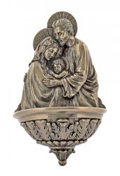  Holy Family Holy Water Font in Cold Cast Bronze, 9\" 