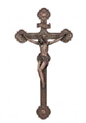  Wall Crucifix Hand-Painted in Cold Cast Bronze, 20\" 