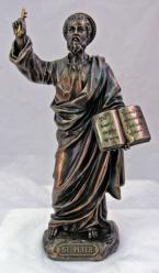  St. Peter Statue Hand-Painted - Cold Cast Bronze, 8\"H 