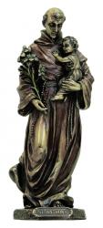 St. Anthony & Child Statue - Cold Cast Bronze, 8\"H 