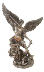  St. Michael the Archangel Statue - Pewter Style Finish, 8\"H 