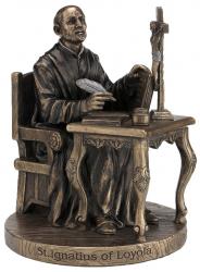  St. Ignatius of Loyola Statue in Hand-Painted in Cold Cast Bronze, 6.5\"H 