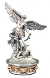  St. Michael Holy Water Font in Pewter Style Finish, 8\" 
