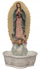  Our Lady of Guadalupe Holy Water Font Hand-Painted, 7.5\" 