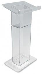  U-Shaped Acrylic Lectern with Shelf 