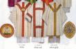  Chasuble - Deerdamask 1293 Series - Plain Neck - "IHS Monogram" - Lightweight Wool Damask 