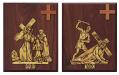  Stations/Way of the Cross - 24 Kt Gold Plated - Mounted Small Cross - 8" x 10" 