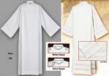  White Adult Front Wrap Alb - With Inserts - Buttons/Velcro -65% Poly/35% Cotton 