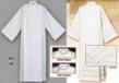  White Adult Front Wrap Alb With Inserts - Buttons/Velcro Closure - Abbey Weave - 100% Poly 