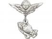  Praying Hands Baby Badge 