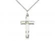  Cross Neck Medal/Pendant w/Peridot Stone Only for August 