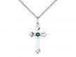  Cross Neck Medal/Pendant w/Emerald Stone Only for May 