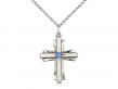  Cross Neck Medal/Pendant w/Sapphire Stone Only for September 