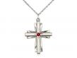  Cross Neck Medal/Pendant w/Ruby Stone Only for July 