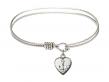  Confirmation/Heart Charm Bangle Bracelet 