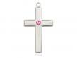  Cross Neck Medal/Pendant w/Rose Stone Only for October 