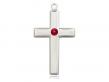  Cross Neck Medal/Pendant w/Ruby Stone Only for July 